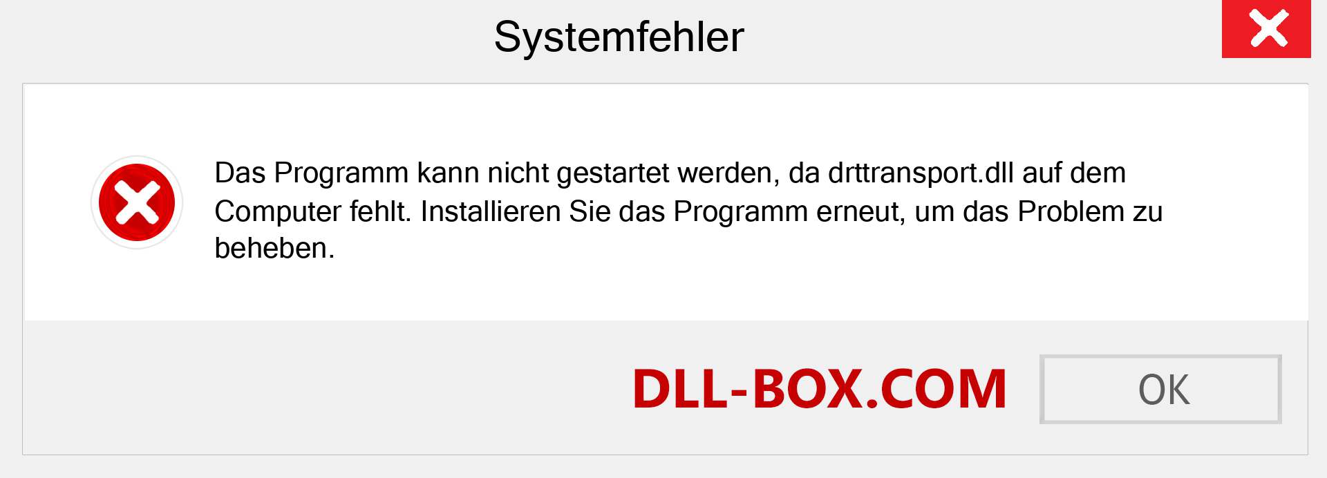 drttransport.dll-Datei fehlt?. Download für Windows 7, 8, 10 - Fix drttransport dll Missing Error unter Windows, Fotos, Bildern