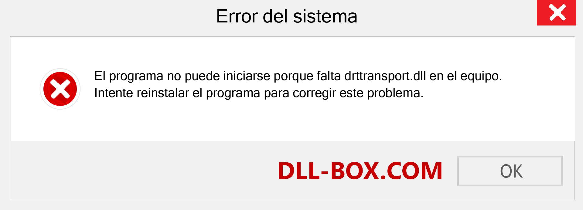 ¿Falta el archivo drttransport.dll ?. Descargar para Windows 7, 8, 10 - Corregir drttransport dll Missing Error en Windows, fotos, imágenes