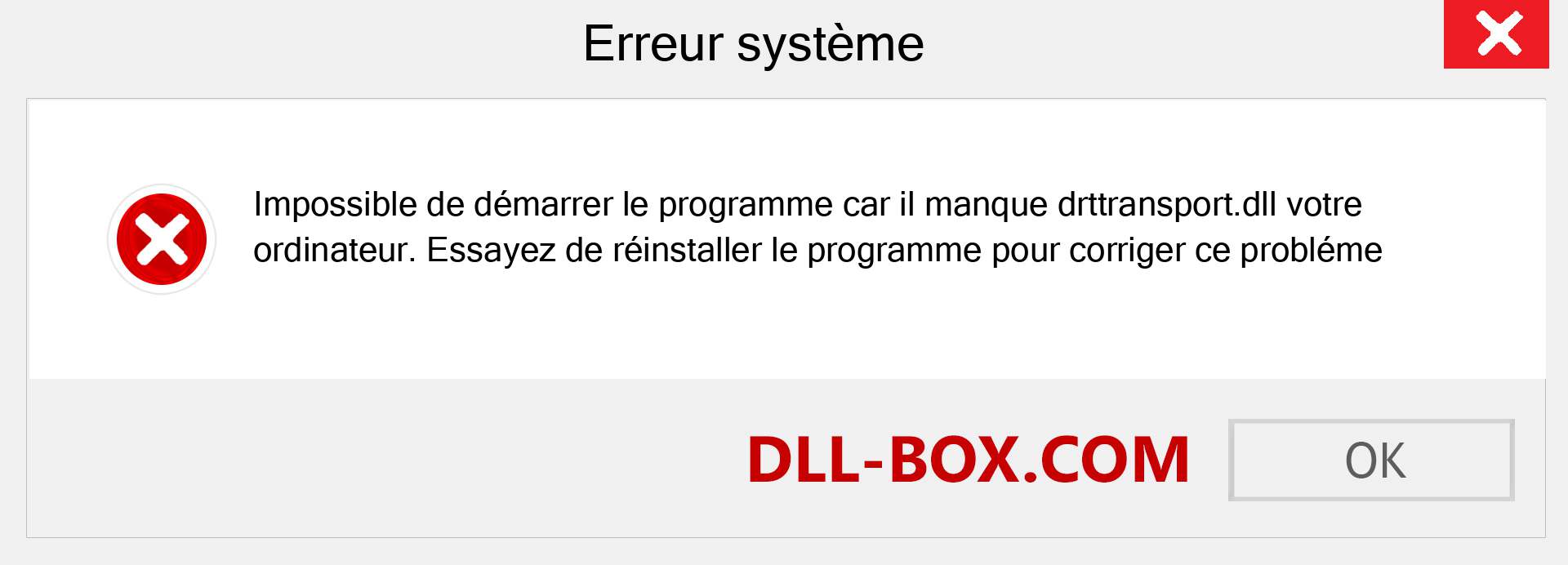 Le fichier drttransport.dll est manquant ?. Télécharger pour Windows 7, 8, 10 - Correction de l'erreur manquante drttransport dll sur Windows, photos, images